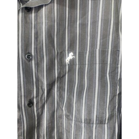 Estilo Latino Men's Long Sleeve Gray Stripe Button Up Shirt Western Sz Small - Picture 3 of 7